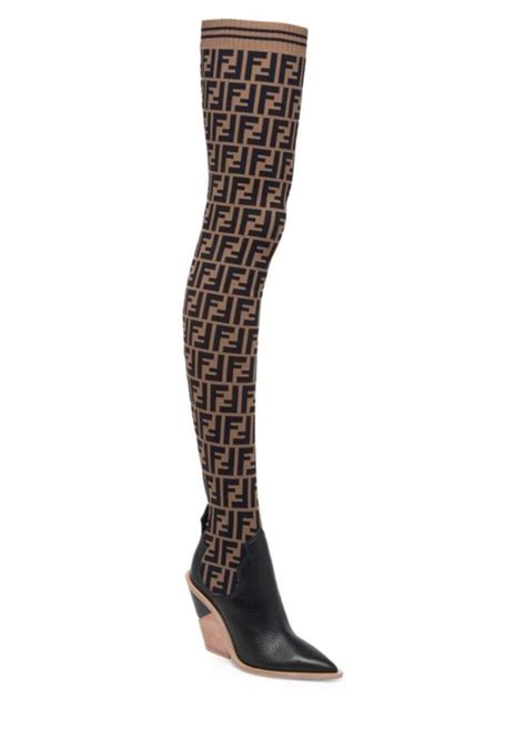 fendi boot sale|fendi thigh high sock boots.